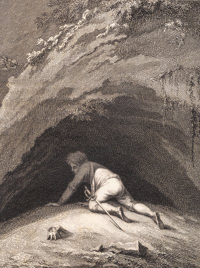 Dövülmüş Niels Klim mağaraya giriyor by J.F. Clemens