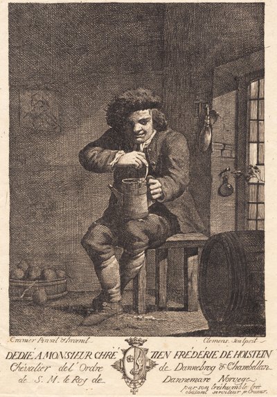Oturan bir çiftçi by J.F. Clemens