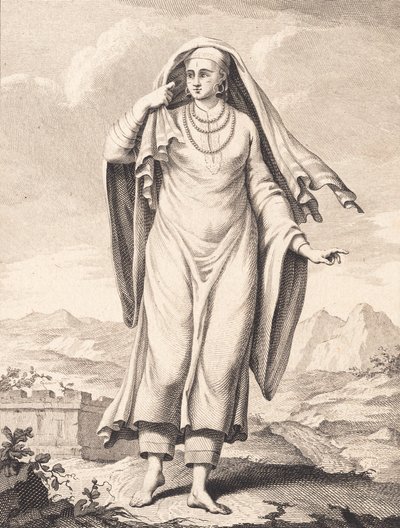 Ayakta duran bir Arap kadın by J.F. Clemens