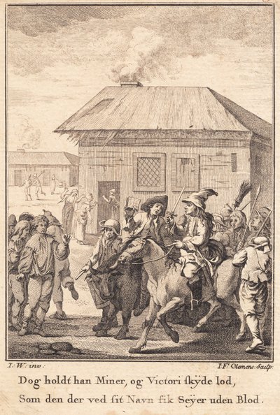 Anholt ordusunun başında at sırtında icra memuru by J.F. Clemens