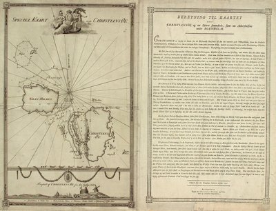 metin sayfası ile Christiansø Haritası by J.F. Clemens