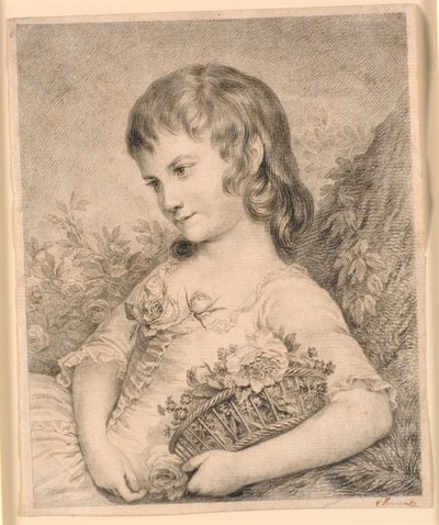 Çiçek sepeti olan küçük kız (Octavie Diodati) by J.F. Clemens