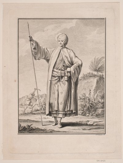 Arap elbiseli Carsten Niebuhr portresi by J.F. Clemens