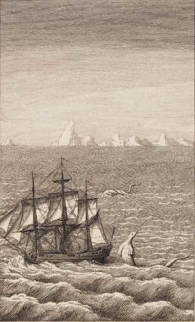 gemi ve deniz yaratığı by J.F. Clemens