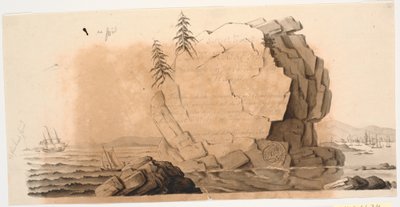 Bir deniz haritası için taslak başlık vinyet: Norveç Sahilinin Bir Kısmının Özel Haritası by J.F. Clemens