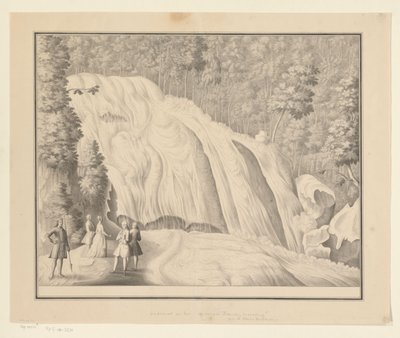 Bantimurung Dağları'ndaki Şelale Banti Dağları'ndaki Şelale ''Moerong AJ'' (nesnedeki başlık) by J.G. Loten (signed by artist)