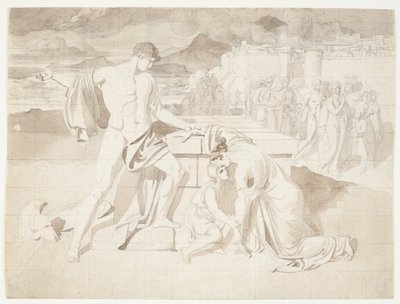 Andromache ve oğlu Astyanax, Pyrrhus ile birlikte Hector