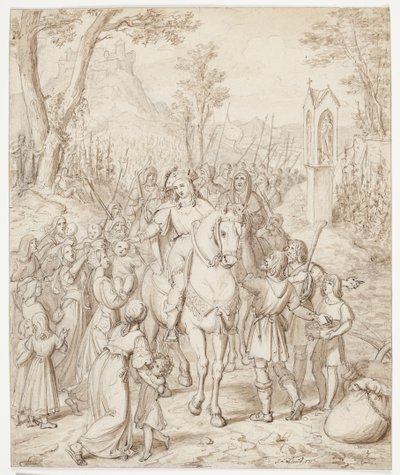 Büyük Valdemar, Fr. ile toplantıya yolculukta. barbarossa by J.L. Lund