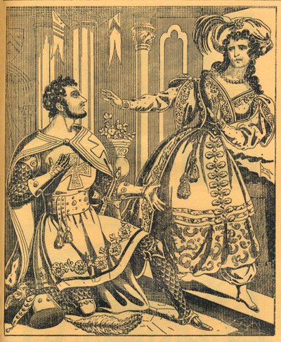 'Ivanhoe: Sir Brian de Bois Guilbert ve Rebecca', 19. yüzyıl by JL Marks