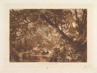 Aesacus ve Hesperia, Video Ovid Metamorfozları, Kitap XI Liber Studiorum, bölüm X..., 1 Ocak 1819. by Joseph Mallord William Turner