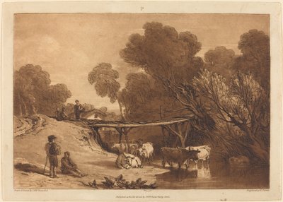 Köprü ve İnekler, 1807 yayınlandı. by Joseph Mallord William Turner