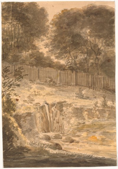 Eğim. Arka planda ağaçlar ve çitler by J.P. Møller