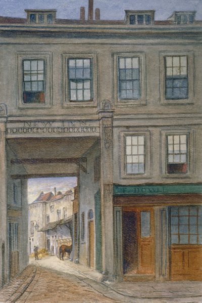 New Inn manzarası, Old Bailey, Londra Şehri, 1868 by JT Wilson