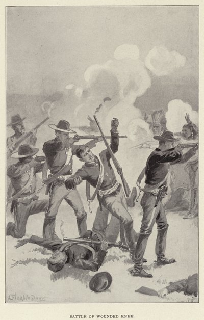 Yaralı Diz Savaşı (lito) by J. (after) Steeple Davis