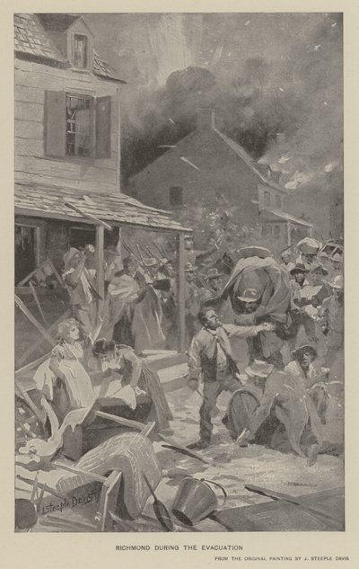 Tahliye sırasında Richmond (lito) by J. (after) Steeple Davis