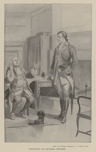 Washington ve Vali Dinwiddie (lito) by J. (after) Steeple Davis