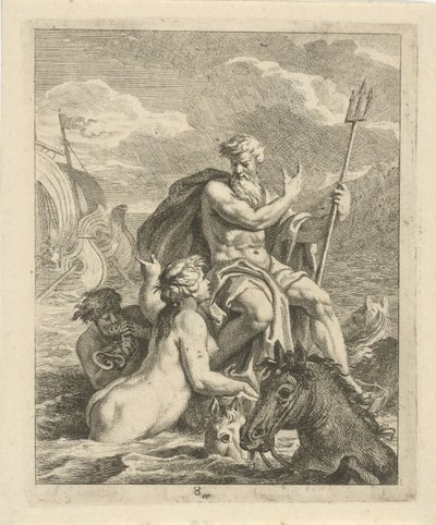 Thetis ve Neptün ile deniz manzarası Akhilleus