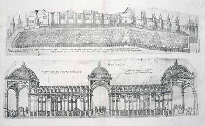 Montargis'ten Görünümler, 'Les Plus Belles Batiments de France', 1570'lerde yayınlandı by J. Androuet Ducerceau