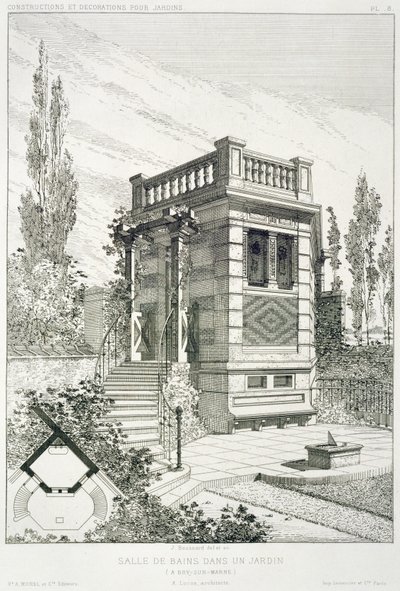 Banyo odası, çeşitli mimarların tasarımlarından oluşan bir hacim, pub. Morel & Cie, Paris, 1880 dolayları by J. Boussard