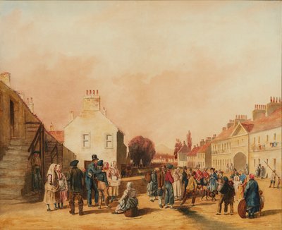 Fisherrow, Musselburgh (kalem ve sulu boya) by J. C. Newton