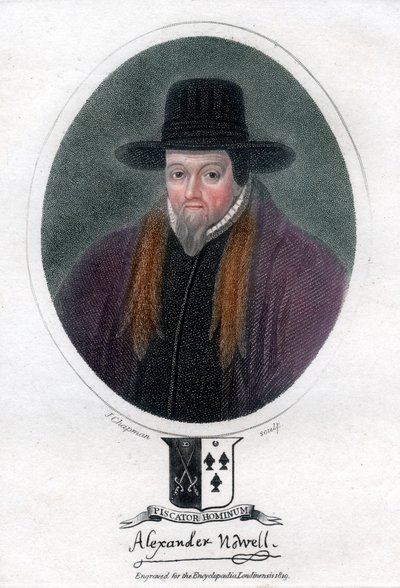 Alexander Nowell, İngiliz din adamı ve ilahiyatçı, 1819. by J. Chapman