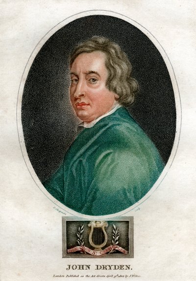 John Dryden, 17. yüzyıl İngiliz oyun yazarı ve ödüllü şair, 1803. by J. Chapman