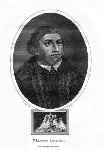 Martin Luther, Alman ilahiyatçı, Augustinerinnen keşiş ve dini reformcu, 1814. by J. Chapman