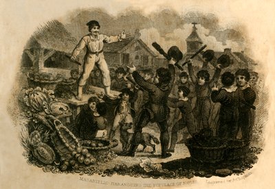 Masaniello, Napoli Halkına Haranguing, 1821. by J. Chapman