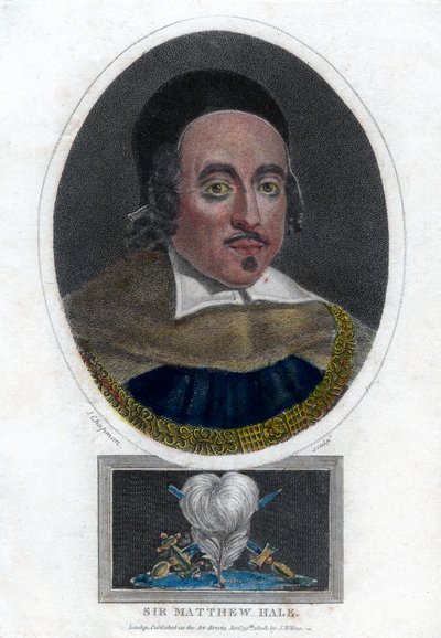 Sir Matthew Hale, 17. yüzyıl İngiltere Lord Başyargıç, 1808. by J. Chapman