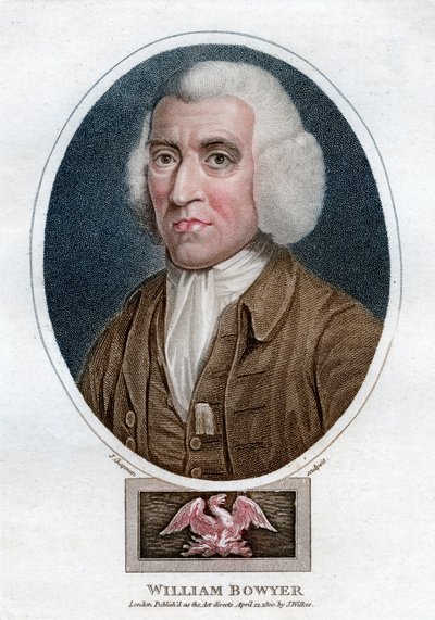 William Bowyer, 18. yüzyıl İngiliz yazıcısı ve edebi editörü, 1800. by J. Chapman