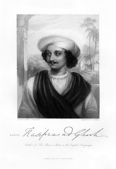 Kasi Das Prasad Ghosh, Hintli şair, 1834 by J. Cochran