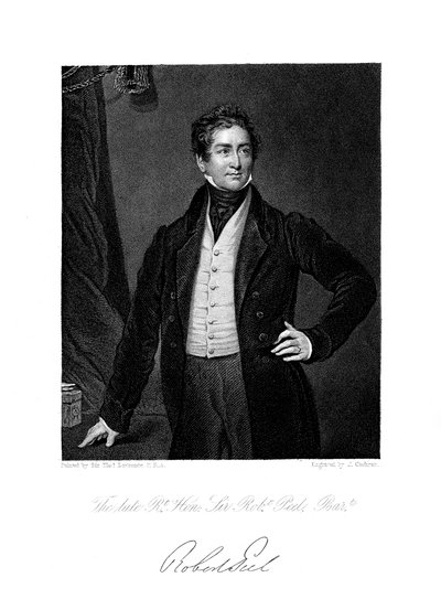 Robert Peel, İngiliz devlet adamı, 19. yüzyıl. by J. Cochran