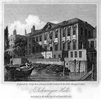 Balıkçılar Salonu, Londra Şehri, 1817. by J. Greig