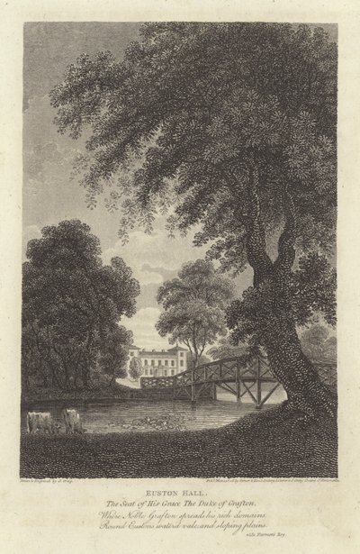 Robert Bloomfield, şair: Euston Hall (gravür) by J. Greig
