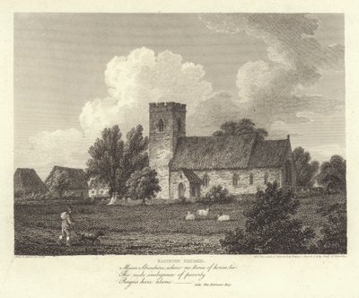 Robert Bloomfield, şair: Sapiston Kilisesi (gravür) by J. Greig