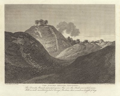 Robert Bloomfield, şair: Danimarka Höyükleri, Thetford (gravür) by J. Greig