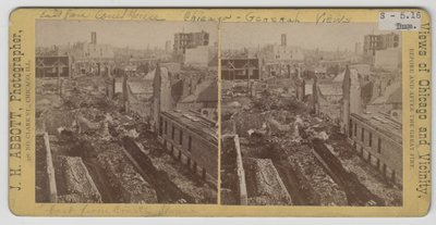 1871 Chicago Yangınından sonra adliyeden doğuya bakış by J. H. Abbott