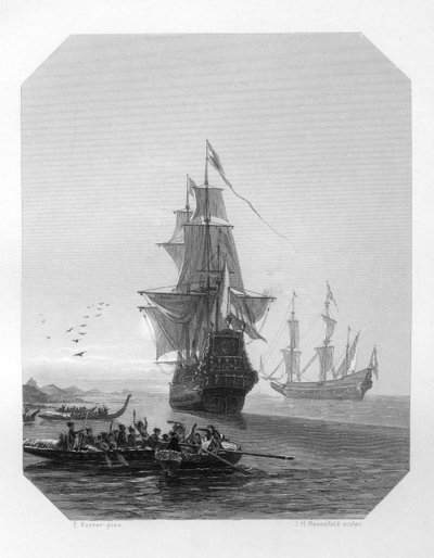 Abel Tasman, 17. yüzyıl Hollandalı denizci, kaşif ve tüccar, c1870 by J. H. Rennefeld