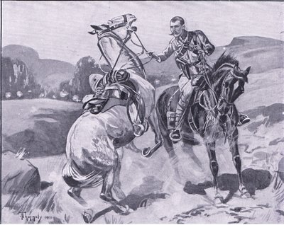 Binbaşı Brown, 14. Hussars, Liet Browns atını ağır ateş altında tutuyor, Pretoria Sonrası: Gerilla Savaşı, 1902