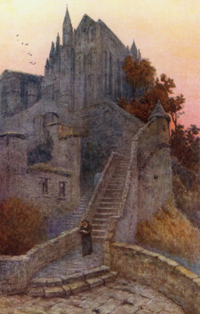 Wonder, Mont St Michel (renkli taş) by J. Hardwicke Lewis