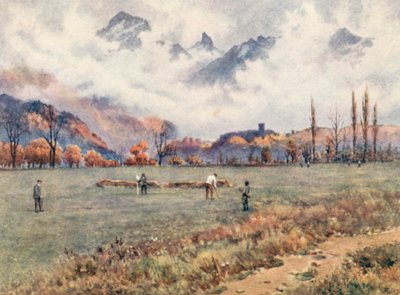 Montreux Golf Club Links at Aigle, JHL (renkli lito) by J. Hardwicke Lewis