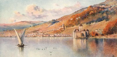 Gölden Montrö: Sonbahar, JHL (renkli lito) by J. Hardwicke Lewis