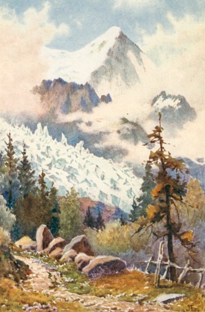 Glaciers des Bossons, Chamonix, JHL (renkli lito) by J. Hardwicke Lewis