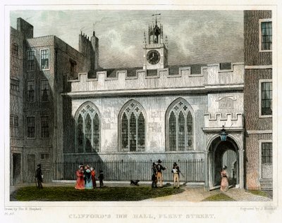 Clifford's Inn Hall, Fleet Street, Londra Şehri, 1830. by J Hinchcliff