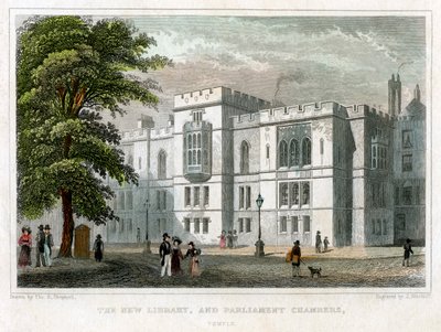 Yeni Kütüphane ve Parlamento Odaları, Westminster, Londra, 1829. by J Hinchcliff