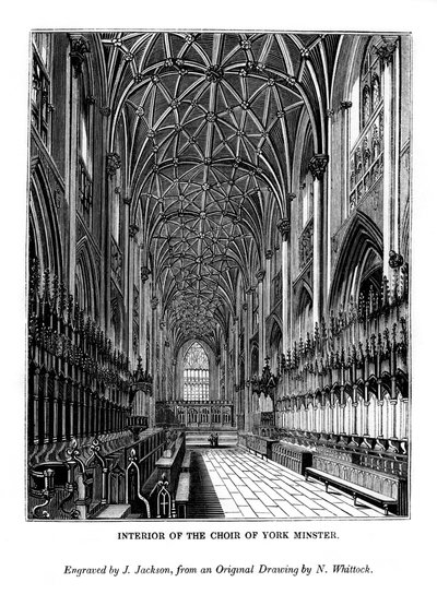 York Minster korosunun içi, c1830-1860 1843 by J. Jackson