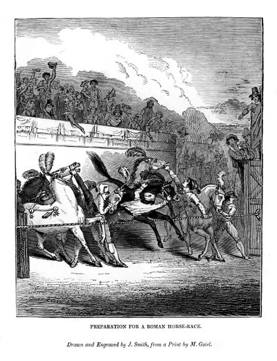Bir Roma at yarışı için hazırlık, 1843 by J. Jackson