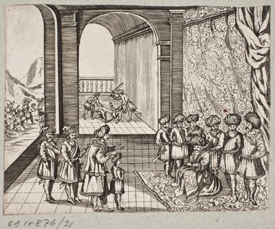 Adam Olearius til illüstrasyon, “Dahice bir şair Schich Saadi tarafından Farsça Rosenthal […]”, Schleswig 1660 by J. Muller