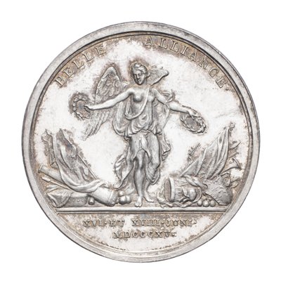 Wellington Dükü ve Mareşal von Blücher 1815, c.1815 anısına madalya (gümüş) by J. N. Lang