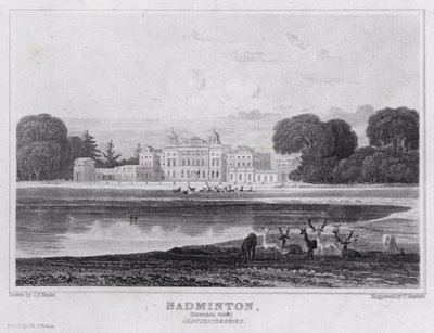 Badminton, Genel Görünüm, Gloucestershire (gravür) by John Preston Neale
